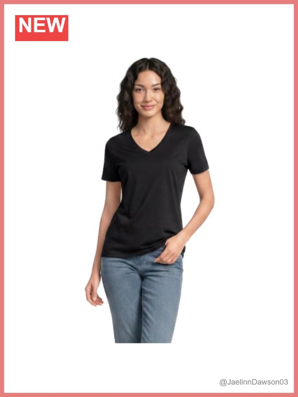 Supima Cotton V-Neck Tee Short Sleeve Relaxed Fit Tagless T-Shirt